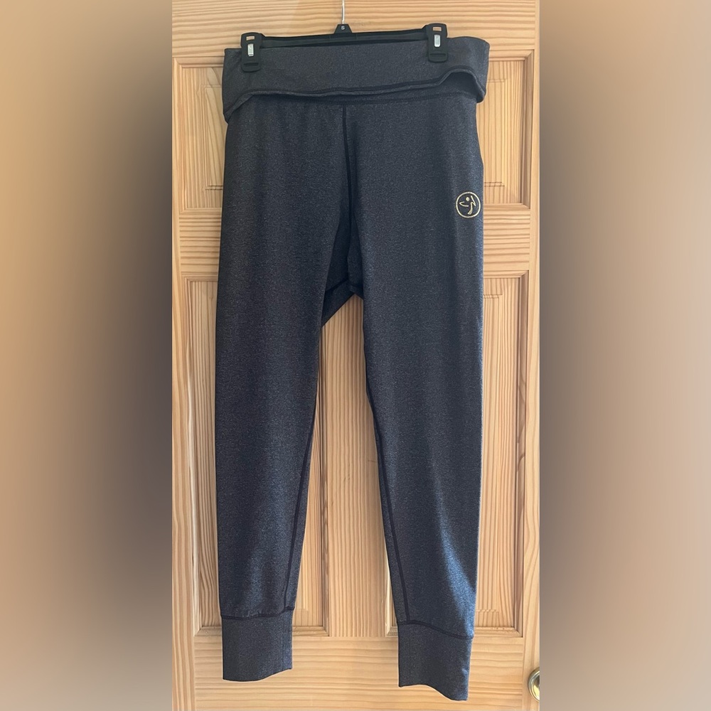 Zumba Black Charcoal Gray Leggings Size‎ Large
